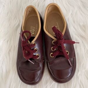 Buster Brown Kids Dress Shoes-Kids Tuf Burgundy with  Red Laces